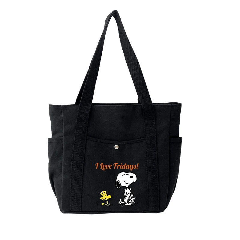 Snoopys bolsas para mulheres anime merch lona shopper saco dos desenhos animados cão impressão moda meninas coreano bolsa de ombro presentes aniversário