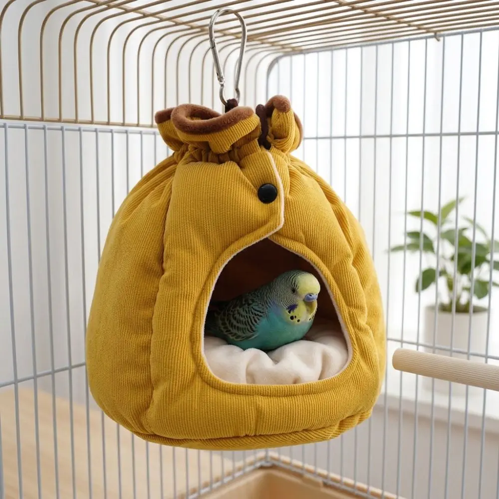 Soft Warm Small Pet Sleeping House Semi Closed Bite Resistant Pet Hanging Hammock 360 Heat Retain Metal Hook