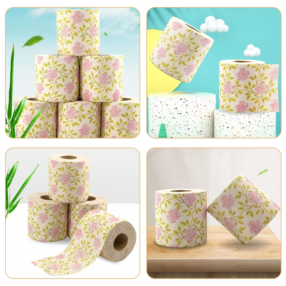 1 Roll of Toilet Paper Roll Decorative delicate Paper Printing Napkin Bathroom Tissue Affordable Household Napkins