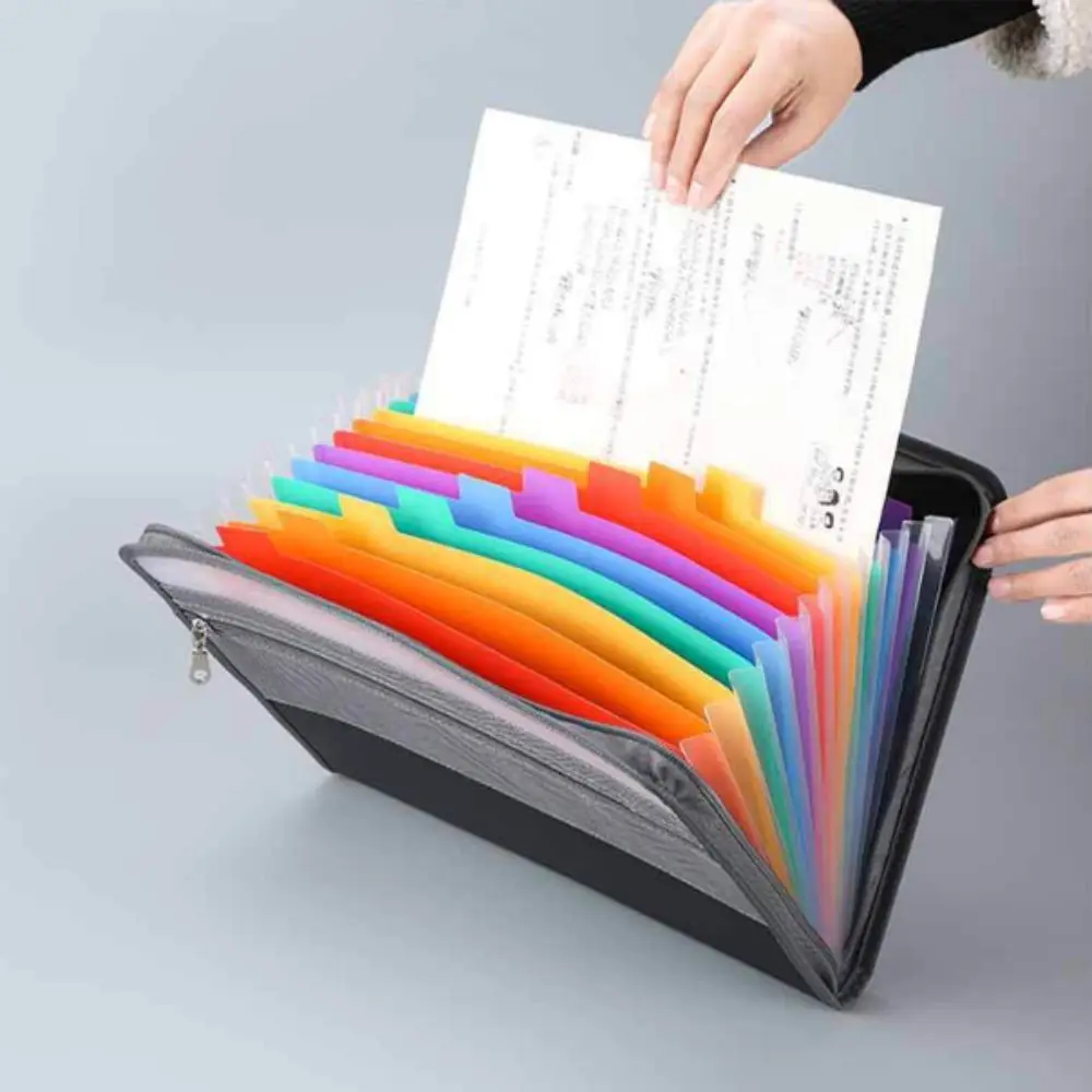 Waterproof Expanding Folder Wear Resistant Safe Storage File Folder Large Capacity 13 Pocket Document Bag Tickets