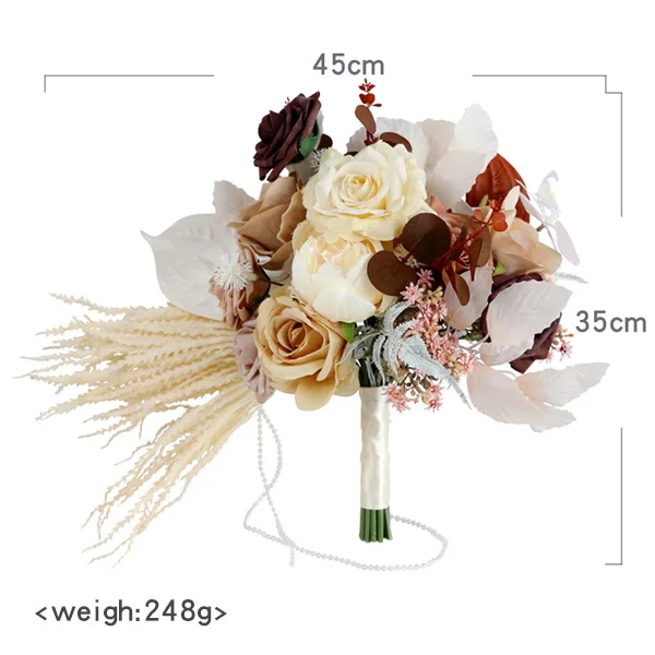 Champagner-Karamell-Brautsträuße, hochwertige Hochzeitsblumen, 2025, Neuankömmling