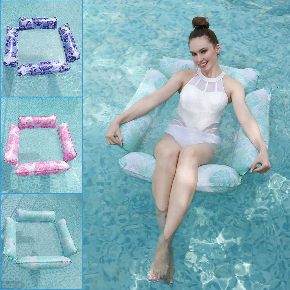 Inflatable Pool Chair Float Multi-Purpose Swimming Pool Water Hammock Folding Summer Pool Essentials Drifter Pool Floats