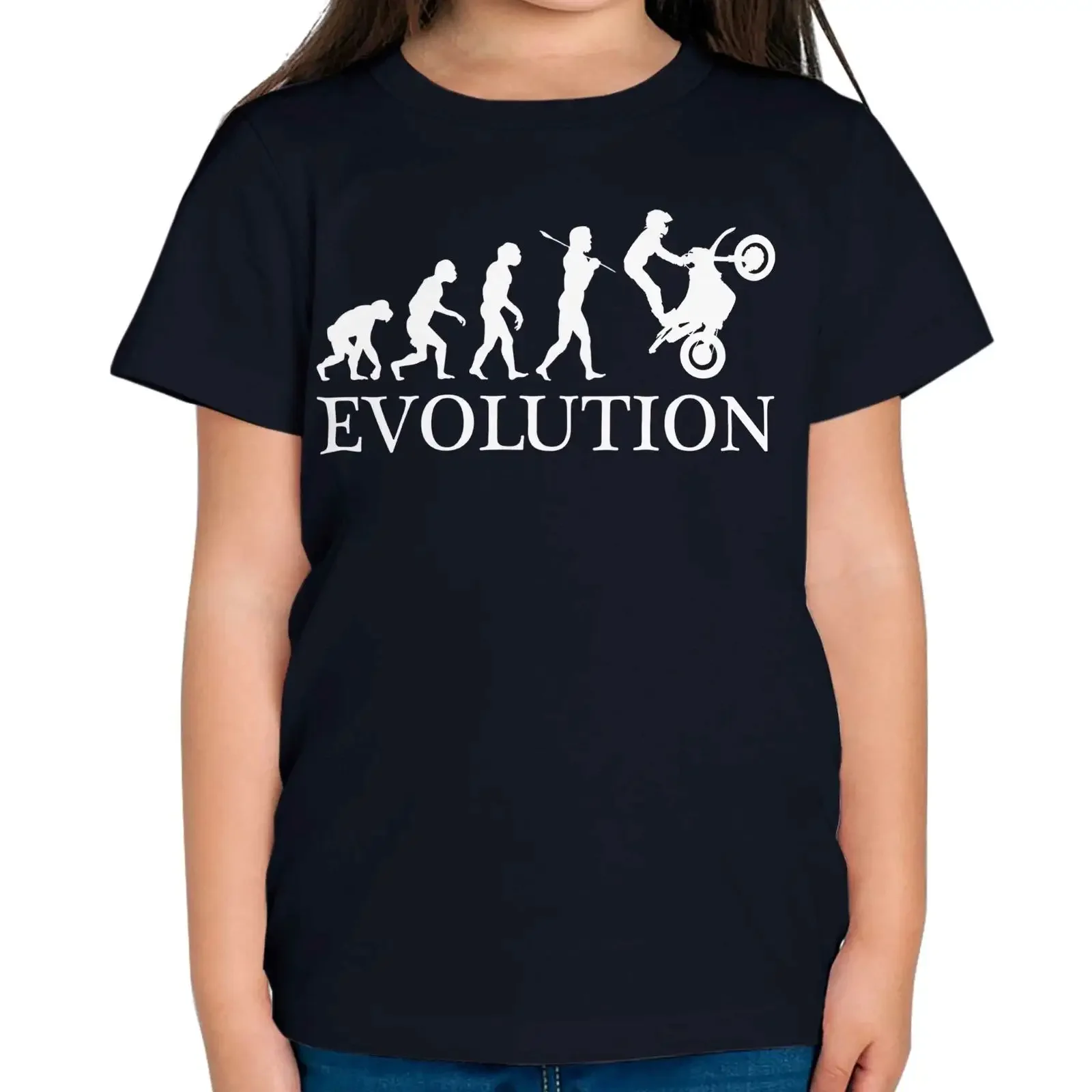MOTORRAD STUNT FAHRER EVOLUTION OF MAN KINDER T SHIRT TOP GESCHENK SCRAMBLER STUNTMAN vintage Washed Versatile fashion