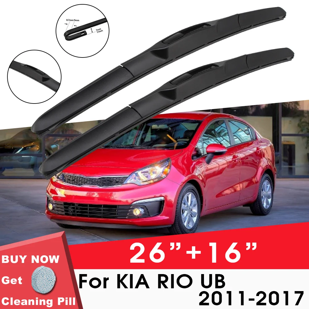 Car Wiper Blade Front Window Windshield Rubber Silicon Refill Wiper For KIA RIO UB 2011-2017 LHD RHD 26