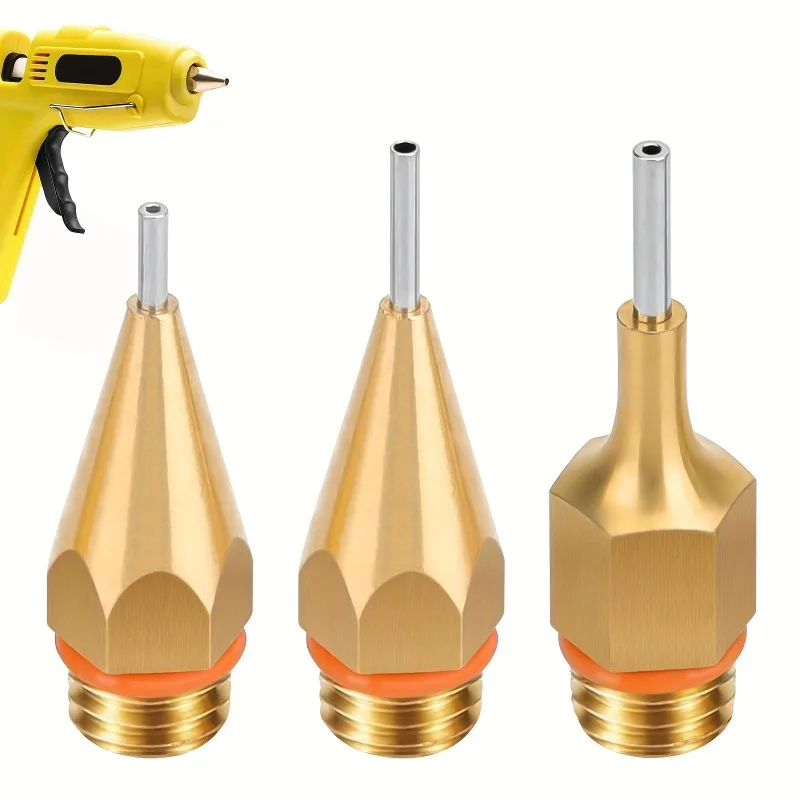 3pcs Hot Melt Glue Tools Nozzles for 11mm Glue Sticks Stainless Steel Glue Gun Nozzle