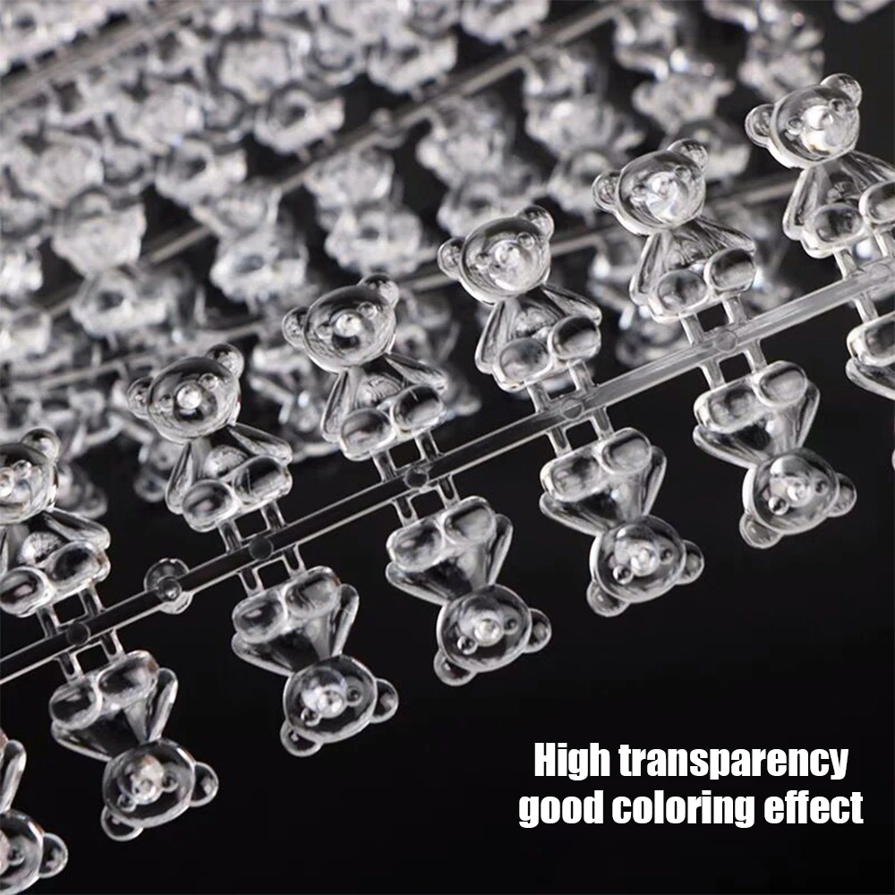 24Pcs Nail Polish Color Card Clear Acrylic Cute Cartoon Bear Shaped Nail Art Color Display Card Nail Polish Nail Art DIY Manicur