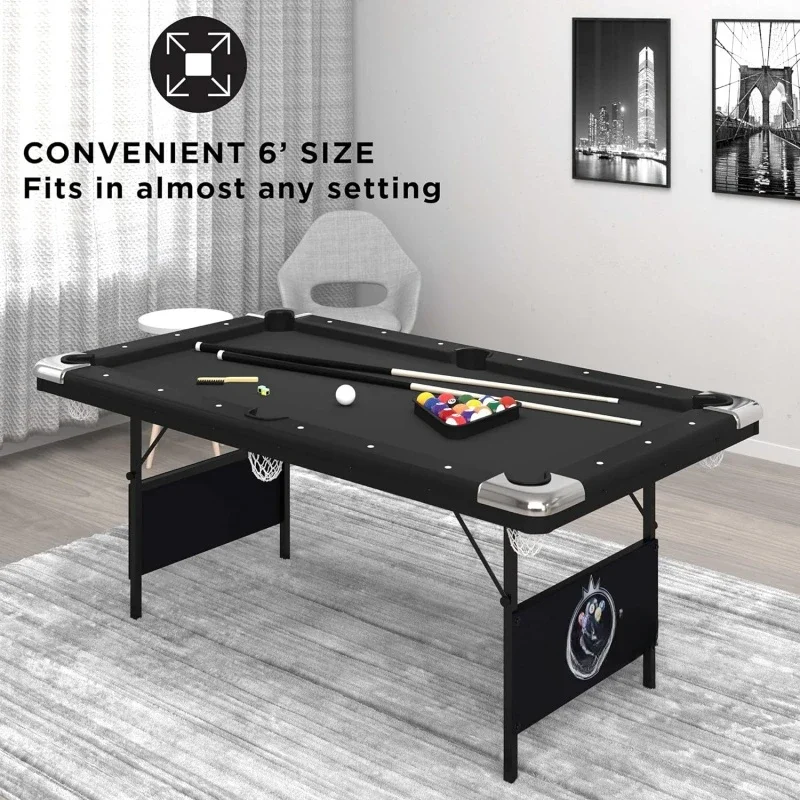 6 Ft. Pool Table | Folding Legs for Storage | 64-6035 model