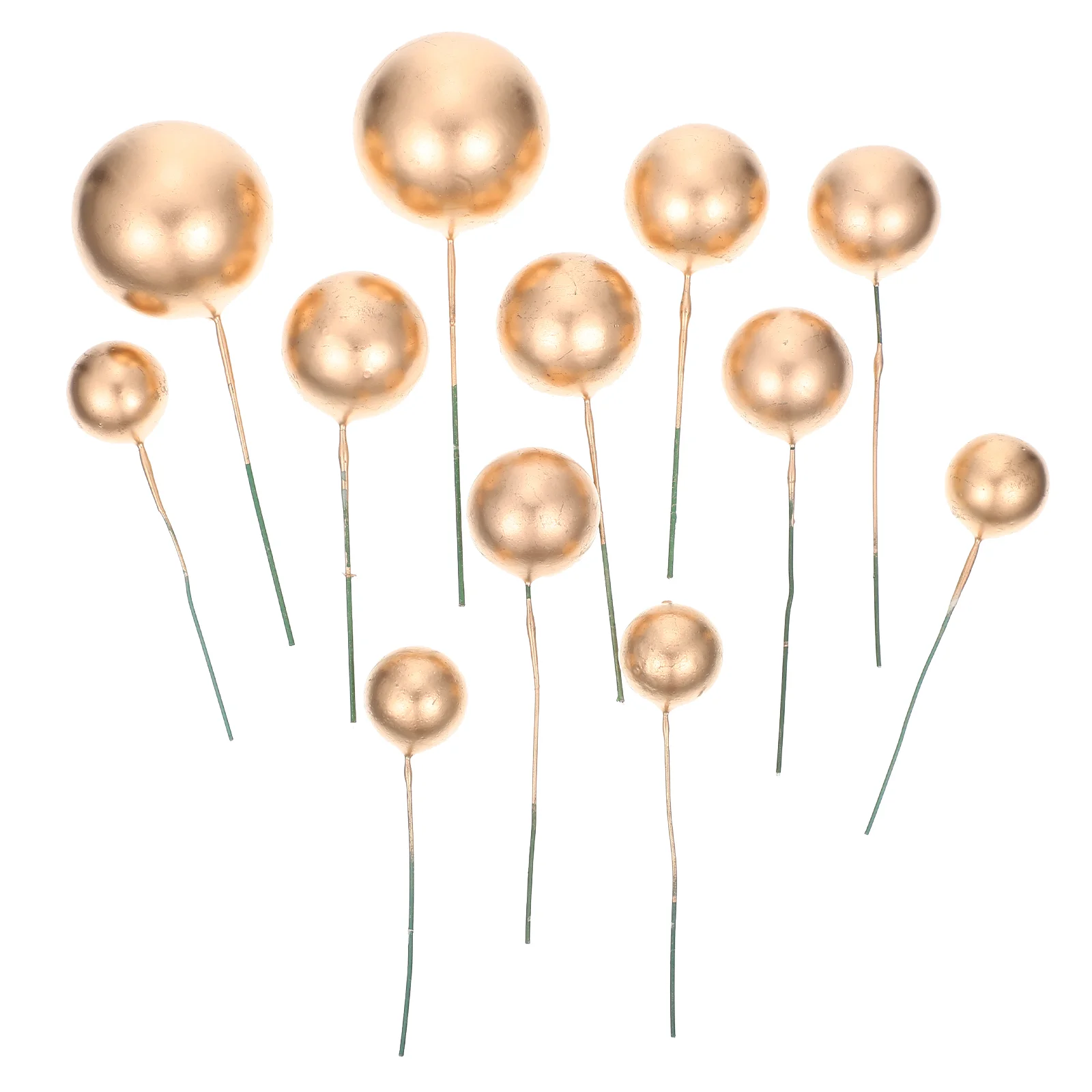 12 Pcs Cake Picks Cupcake Topppers Round Ball Decoration Ornament Birthday Decorations