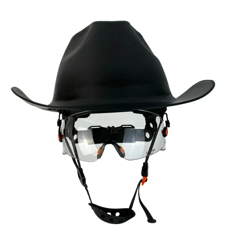 Black western denim with goggles hard hat