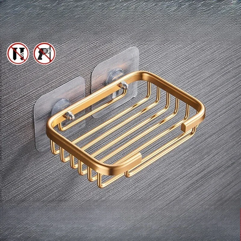 Non Perforated Soap Box Creative Bathroom Drain Wall Mounted Traceless Sticker Bathroom Soap Box Storage Rack Soap Dishes