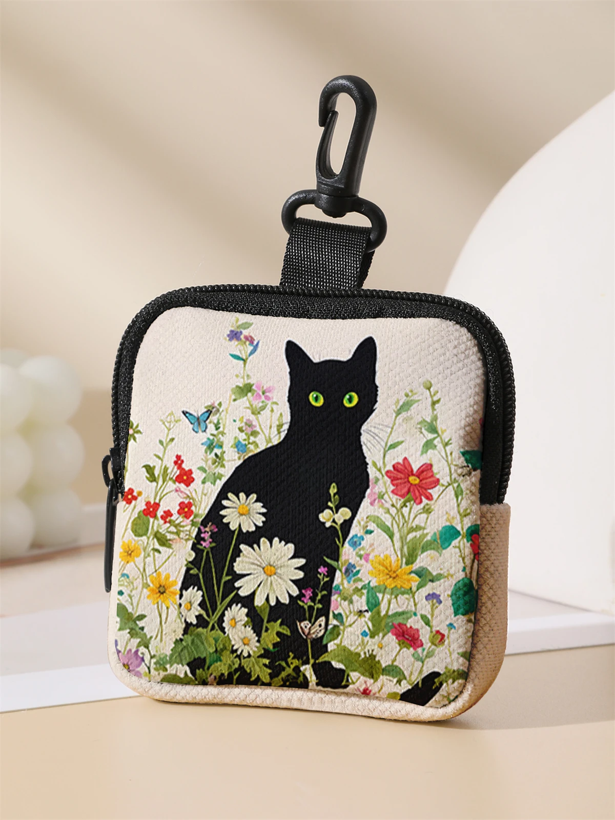 Monederos de gran capacidad con estampado de gato, monederos con estampado digital y bolsas de almacenamiento son opciones ideales para regalos.