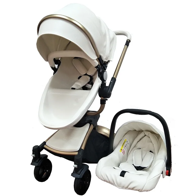 Baby Stroller 3 in 1 Infant Stroller for Toddler Easy Folding Baby Pushchair with Adjust Backrest Bassinet Stroller Infant Pram