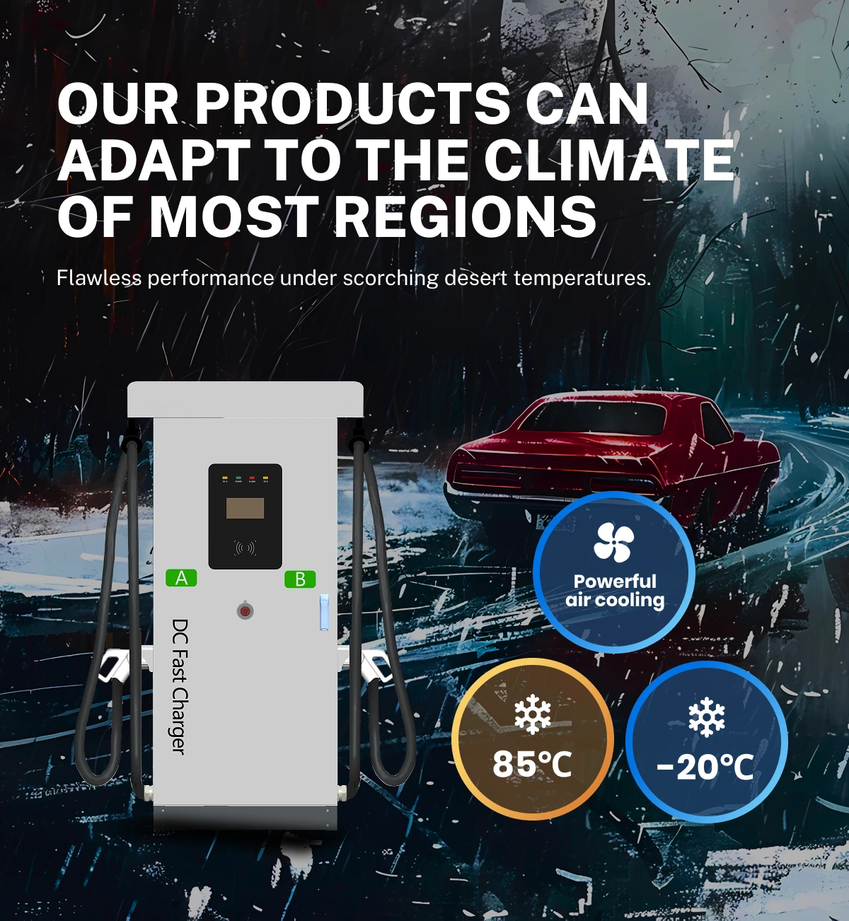 Cargador CCS de 320kw, estación de carga Ev, conectores dobles de CC, carga rápida para coche eléctrico EV