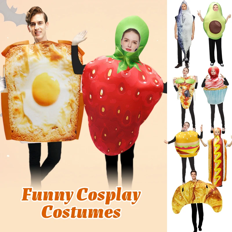 

Adult Funny 3D Print Hot Dog Costumes Halloween Thanksgiving Food Costume Prop Christmas Unisex Carnival Party Jumpsuit