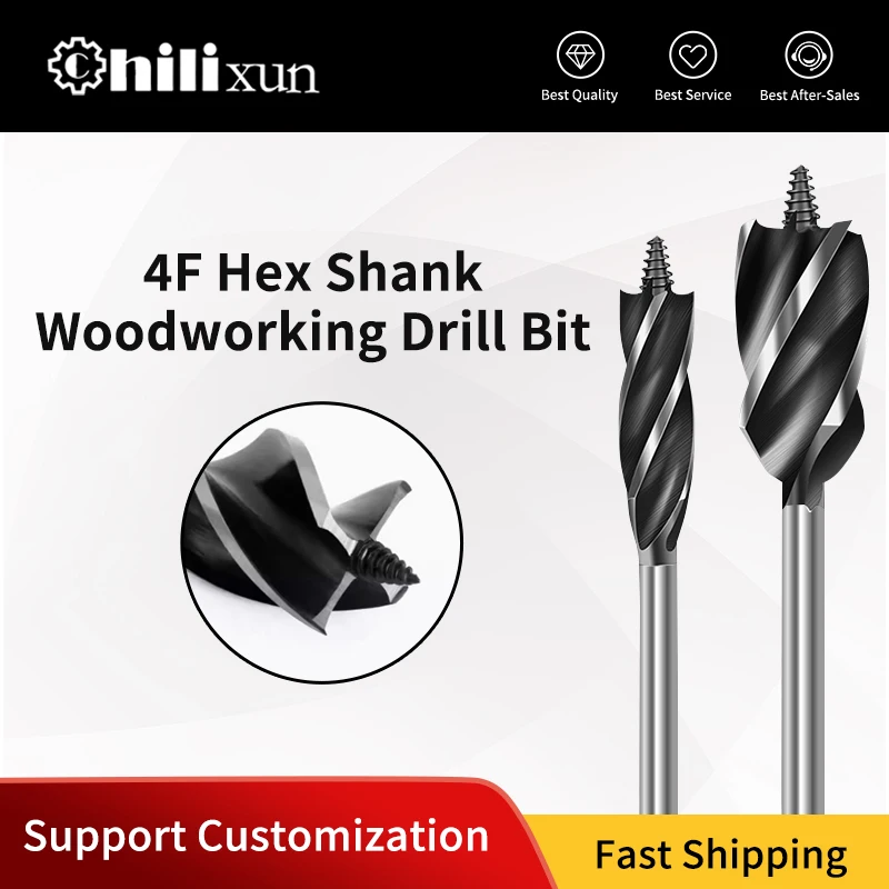 

HILIXUN 10mm-35mm Twist Drill Bit Set Wood Cut Suit for Woodworking Fast Cut Auger Carpenter Joiner Tool Drill Bit for Wood