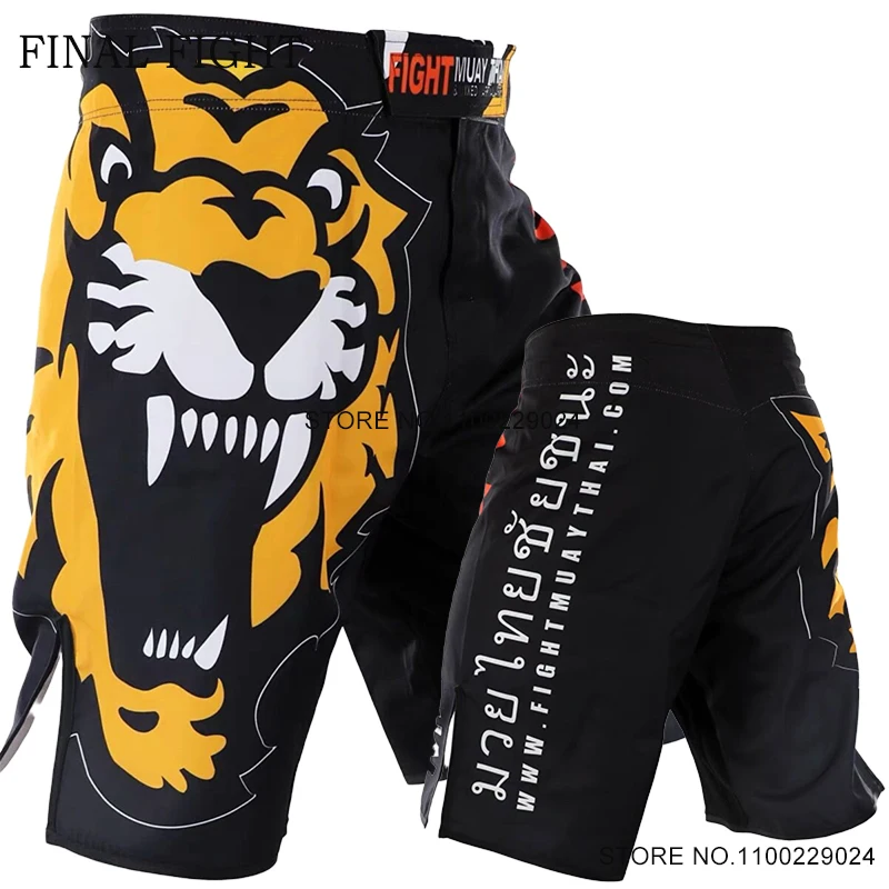 

Tiger Men's MMA Shorts Mixed Martial Arts Gym Training Clothing Muay Thai Boxing Shorts BJJ No GI Grappling Cage Fight MMA Pants