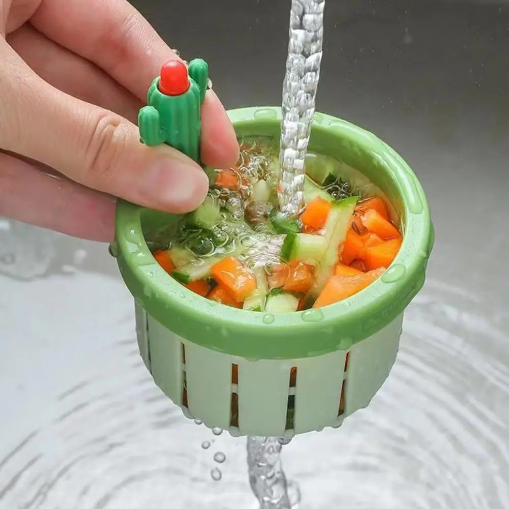 

Cactus Kitchen Sink Drain Strainer Anti-clogging Sink Waste Collector Filter Press Automatic Dumping Basket Kitchen Gadget