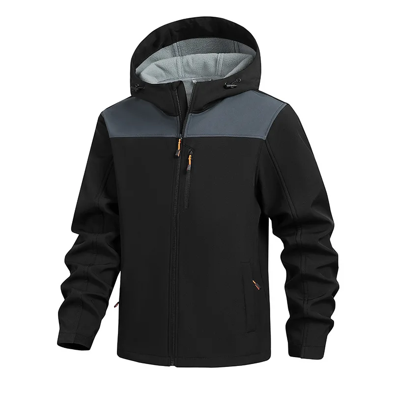 

Men's Windproof and Waterproof Outdoor Sports and Leisure Jacket Plus Velvet Hooded Coats Winter Autumn New Fashionable Jackets
