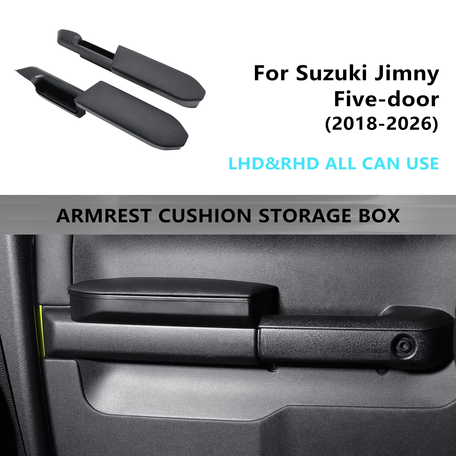 

ABS Front Door Armrest Pad For Suzuki Jimny 2018-2025 Handle Cushion Cover Interior Accessories Comfort Extension Auto Parts