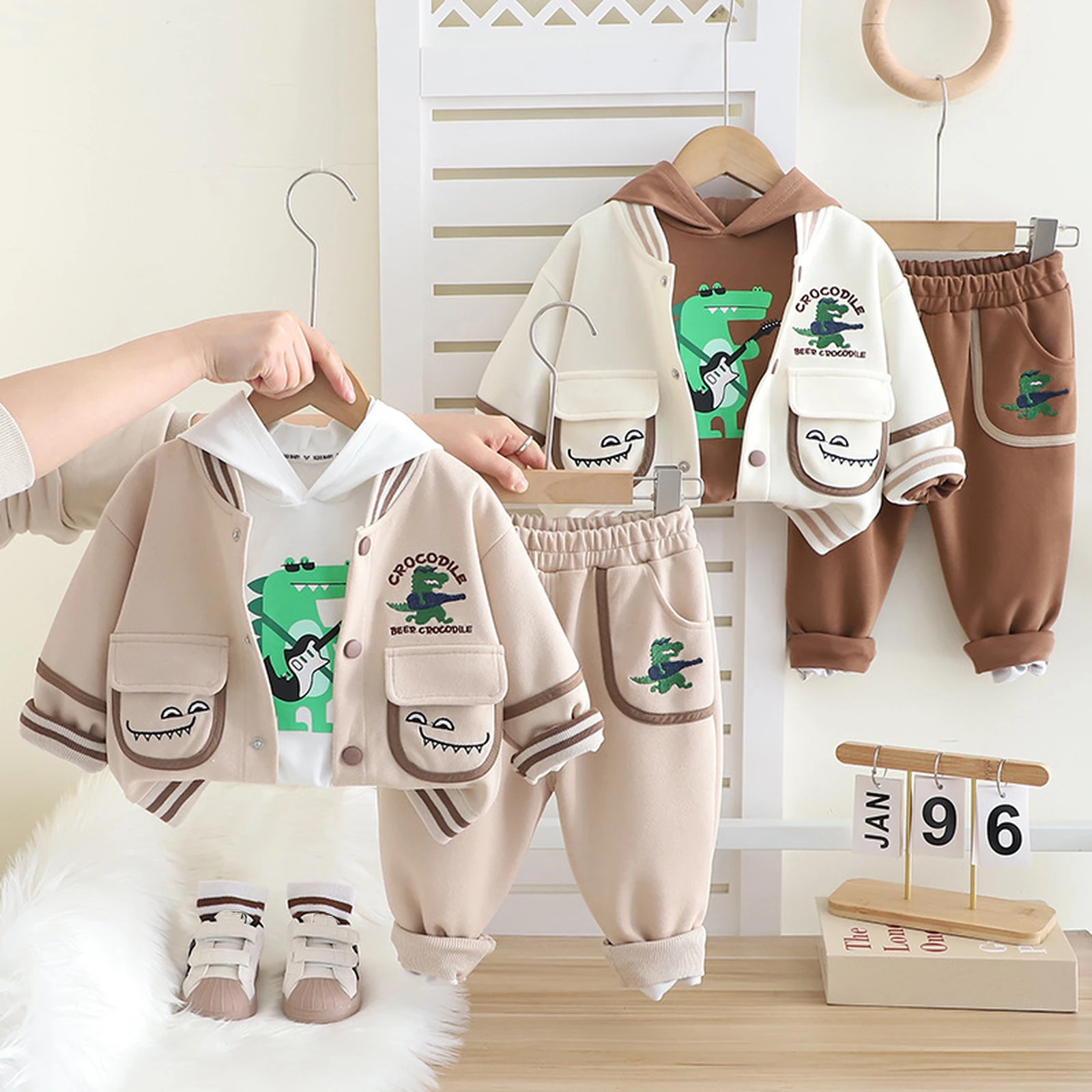 

New Autumn Winter Baby Clothes Suit Kids Casual Long Sleeve Set Comfortable Jacket Warm Coat Daily Wear Kids Boutique Clothes