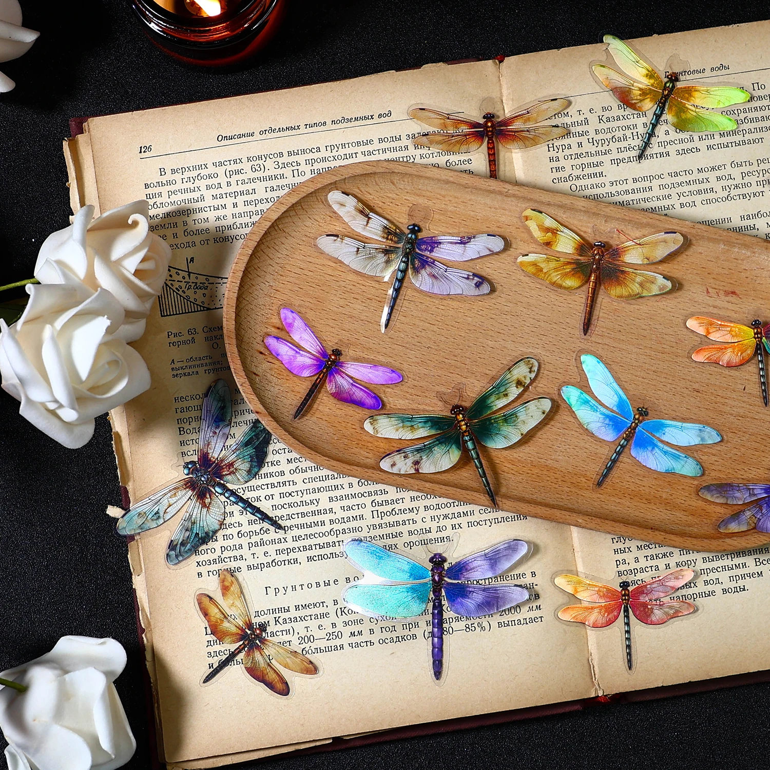 4 style 20 sztuk Dragonfly Dance seria naklejki dla zwierząt domowych DIY materiały do scrapbookingu wystrój kolażu śmieci naklejki na etykiety