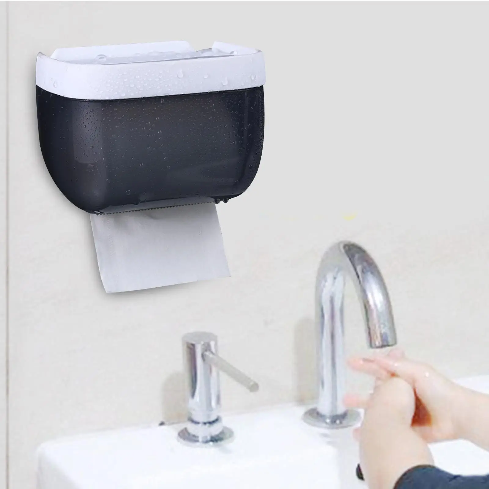 Multifunction Toilet Paper Holder with Shelf Dispenser Self Adhesive for Bedroom Toilet