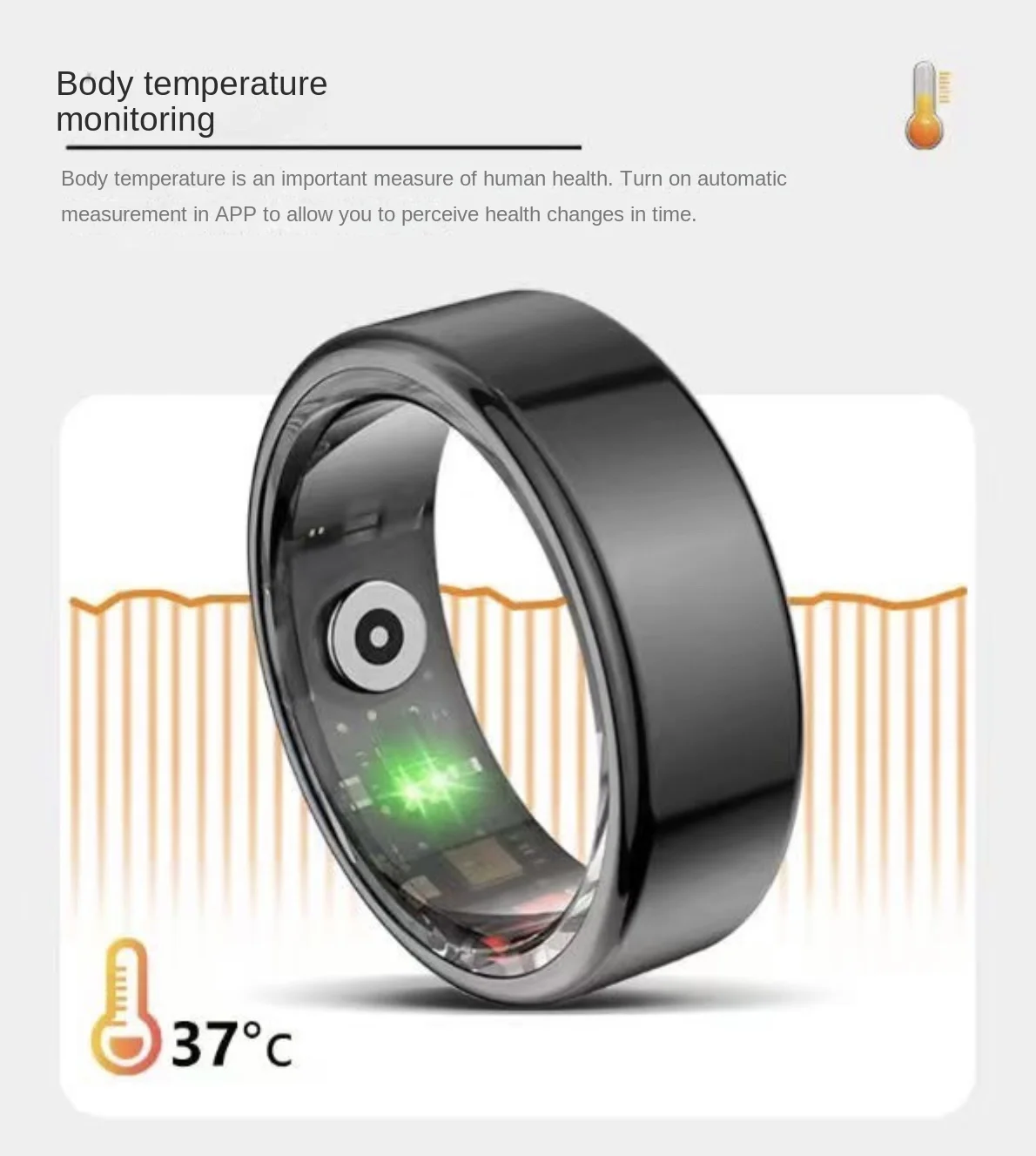 สําหรับ Tesla model3 / Y / S / X กุญแจรถ Heart Rate Oxymeter Step Photo บลูทูธมัลติฟังก์ชั่นสมาร์ทแหวน Key Man