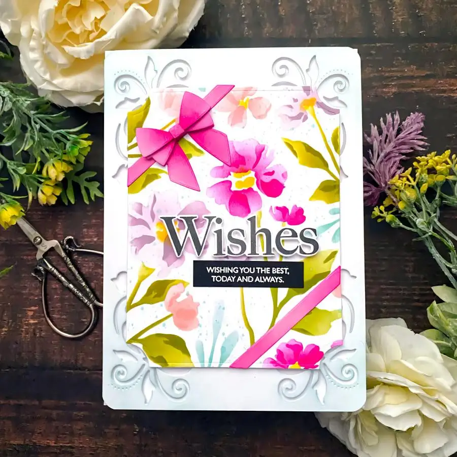 ชุดแสตมป์ลายขอบหรูหรา Sentiment Wishes Collection: แม่พิมพ์รังผึ้งสำหรับงานปั๊มร้อน แผ่นฟอยล์ร้อนสำหรับงาน DIY สแครปบุ๊คกิ้ง รุ่นใหม่ปี 2025