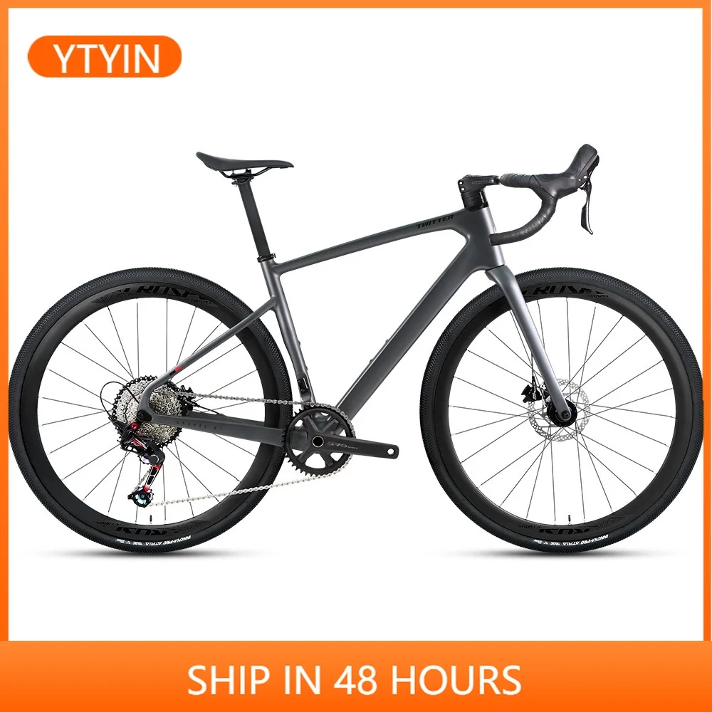 

YTYIN Twitter GRAVEL-V1 Carbon Fiber Road Bike 12 Variable Speed Full Oil Disc 40C Wide Tire Gravel Off-Road Racing Bike Carbon