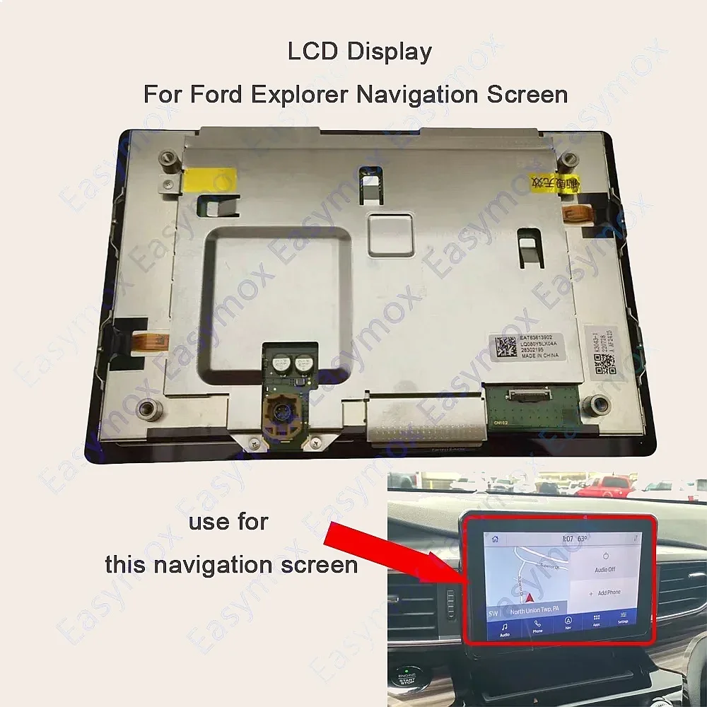 HD 8 Inch LCD Touch Screen Digitizer Replacement for Ford Explorer 2020-2023 Navigation Display GPS Repair LB5T18B955FC