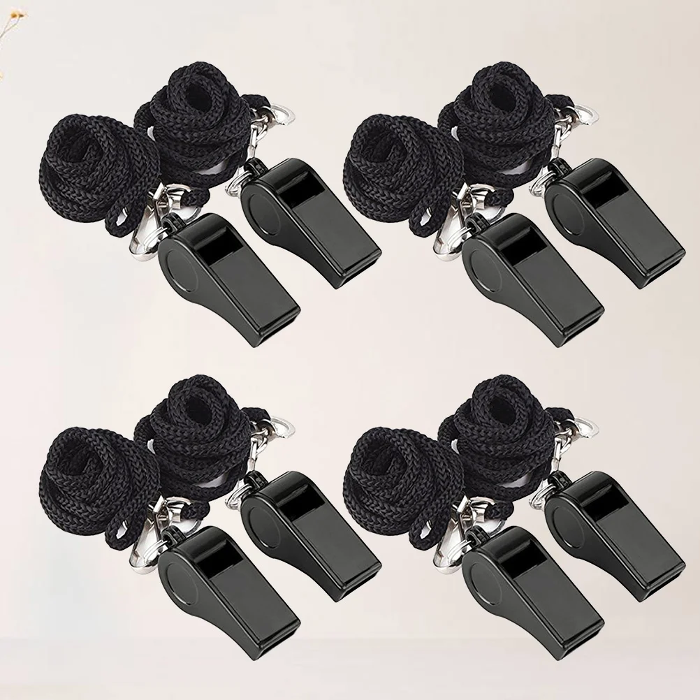 

8pcs Portable Whistles with Rope Emergency Survival Whistles for Referee Hiking Camping metal whistle