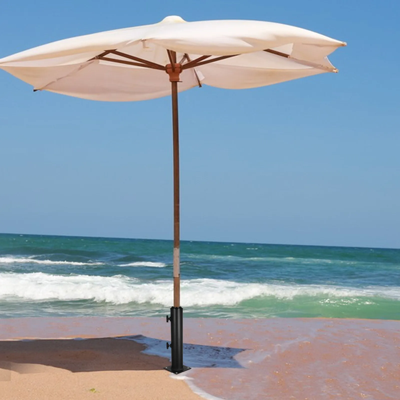 

Основание для уличного зонта для патио и террасы, сверхпрочное, регулируемое, с железной трубой и плоской пластиной, для пляжных и бассейновых зонтов