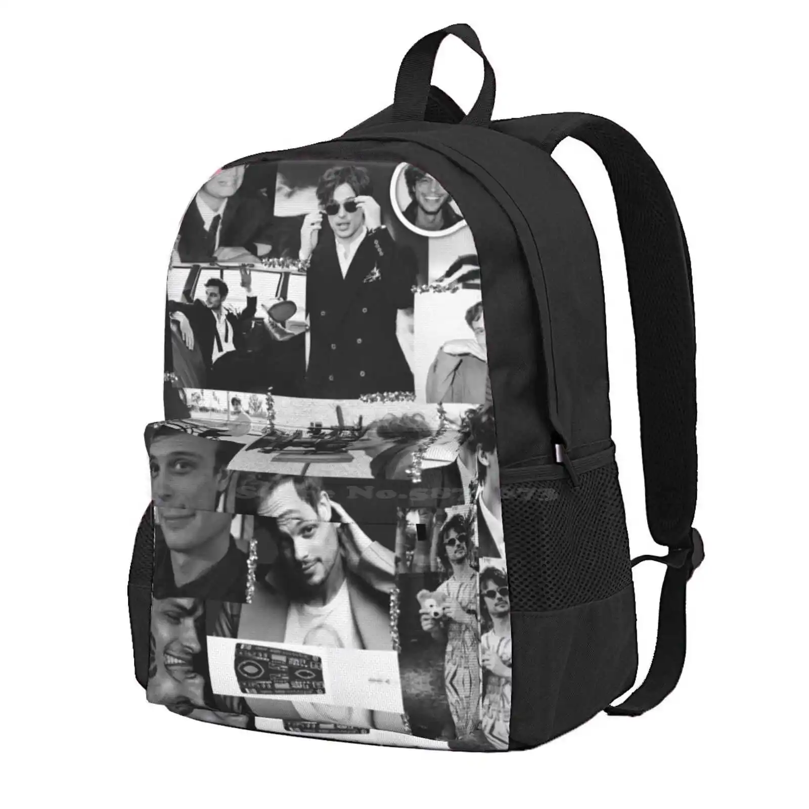 Matthew Gray Gubler Collage B&W Hot Sale Schoolbag Backpack Fashion Bags Matthew Gray Gubler Spencer Reid Criminal Minds