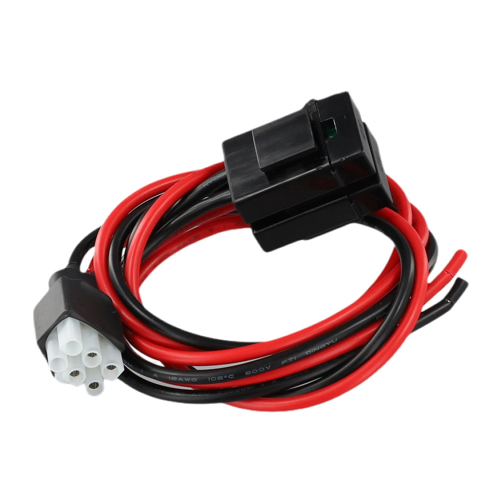 Power Cable 6Pin DC 30Amp for Kenwood Series IC Series Alinco DX Series with 1m Length 16AWG Wire and 30A Fuse