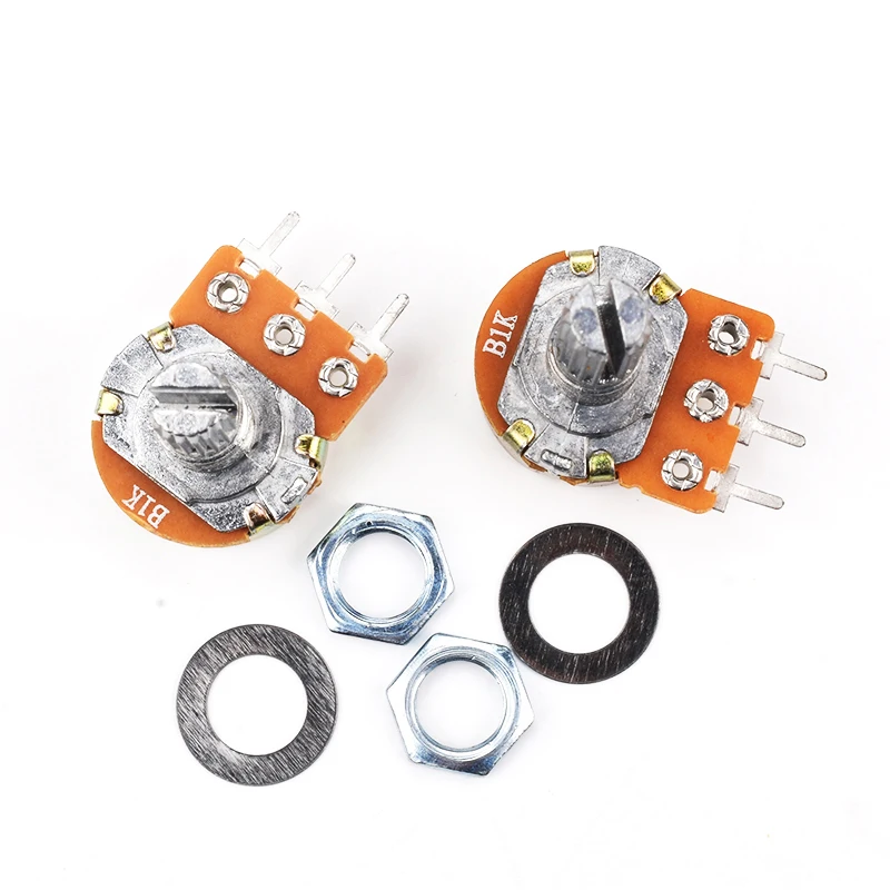 Potentiomètre linéaire WH148 à résistance variable, 5 pièces, 3 broches, Type B 1K 2K 5K 10K 20K 50K 100K 250K 500K 1M 15mm
