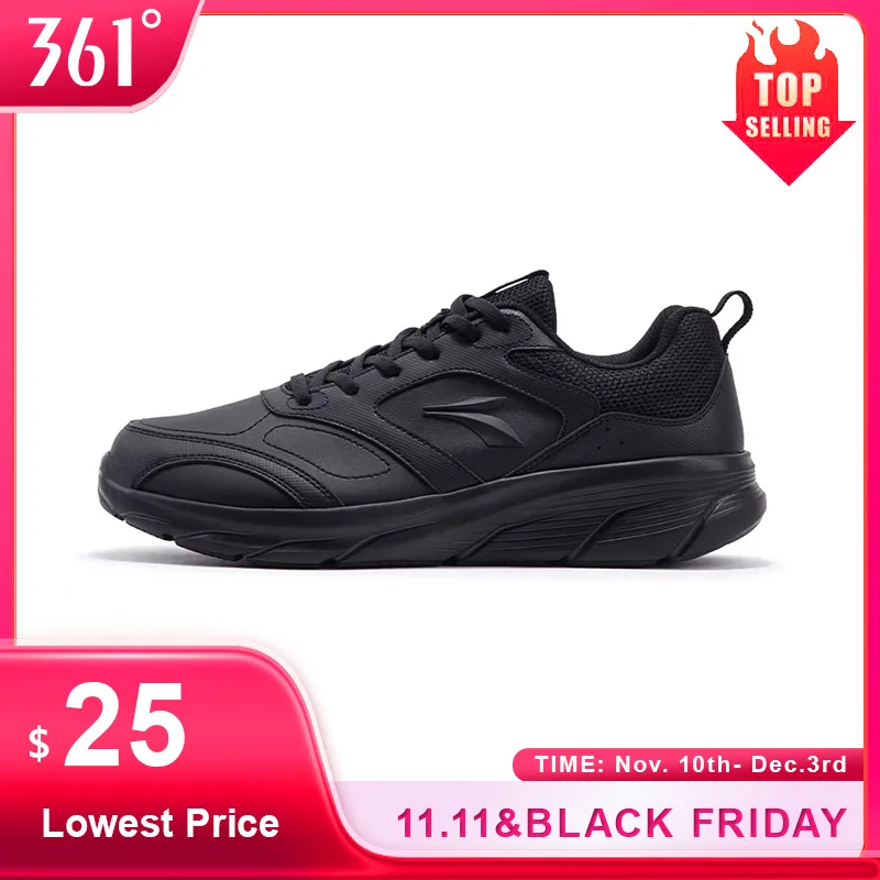 

361 Degrees Men Running Shoes Lightweight Cushioning Leather Waterproof Casual Rebound Jogging Non-Slip Sneakers Male 672432227