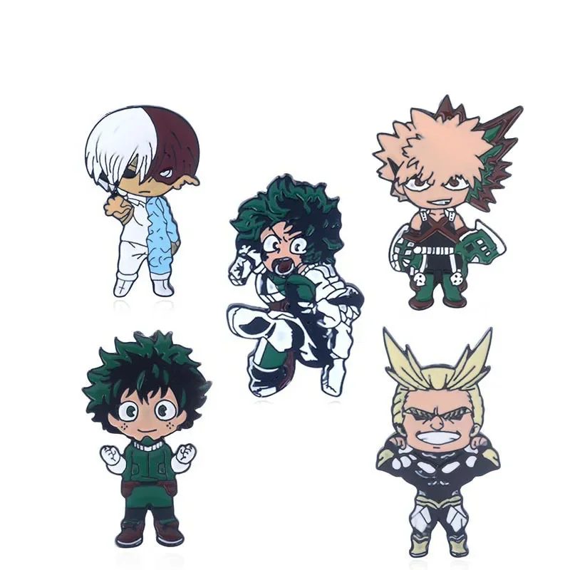 Anime Popular Brooches Midoriya Izuku All·Might Bakugou Katsuki Figure Badge Personality Pin Adorn Jewelry Collar Enamel Pin