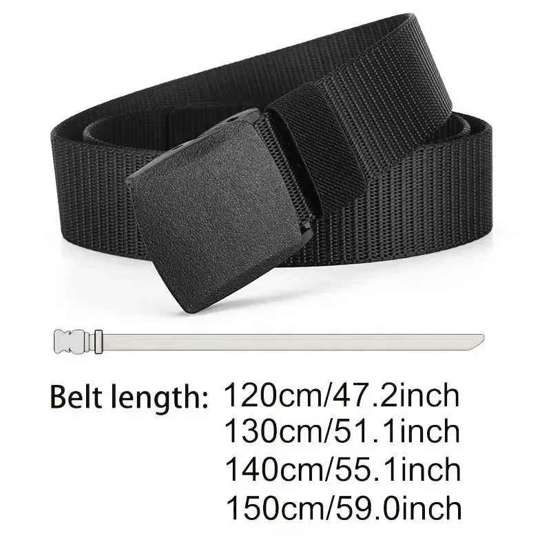 Automatic Nylon Tactical Belt - Adjustable Non-Metal Buckle, Lightweight & Comfortable for Outdoor Use