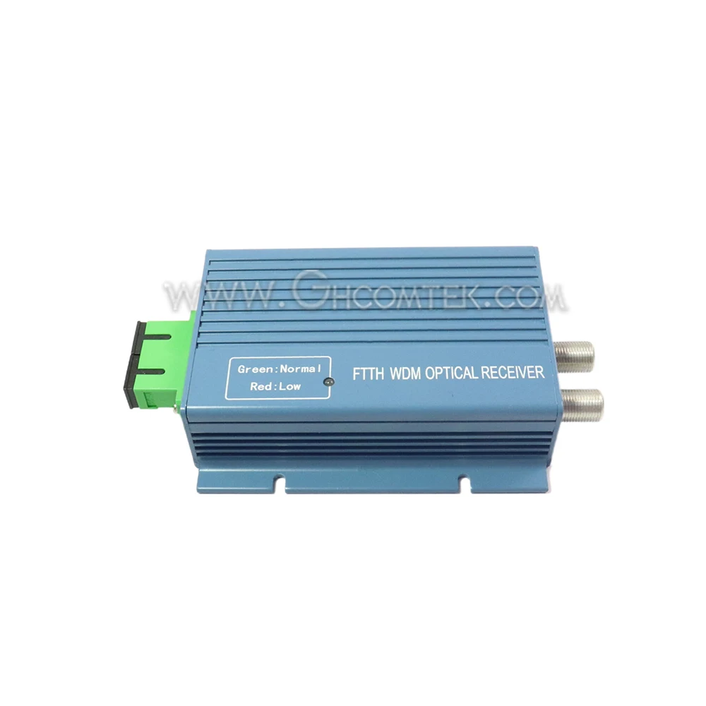 GPON FTTH CATV Optical Receiver High Level With WDM AGC 2*RF Inch Output TV Transmission Ultra Low Light Reception