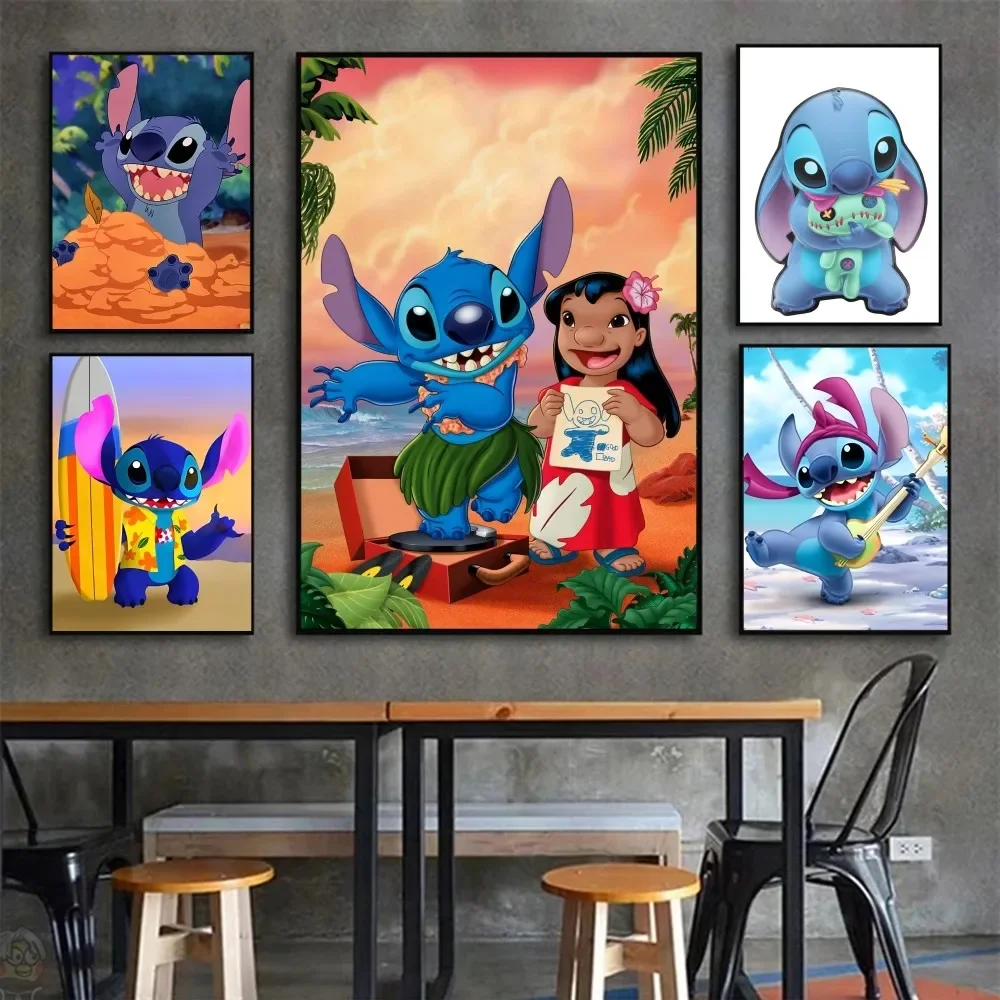 1pc klassische Anime Stich Poster Papier drucken Home Schlafzimmer Eingang Bar Cafe Kunst Malerei