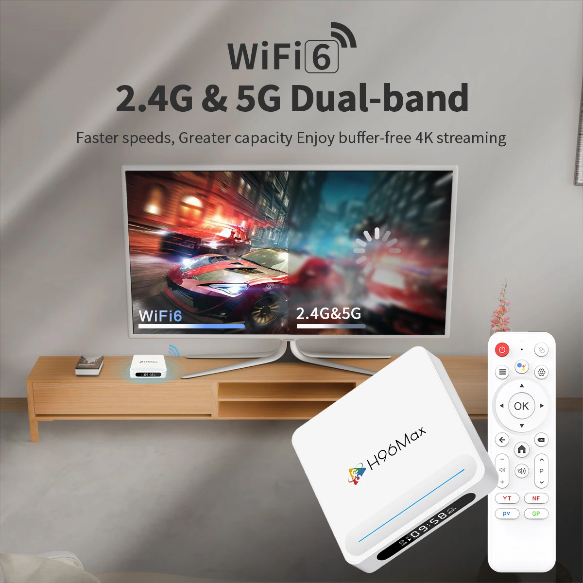 H96MAX H618 صندوق التلفزيون الذكي BT5.4 100M LAN Google Voice Assistant Android 4K + WiFi6 Allwinner H618 TV Box X98H Pro Set Top Box