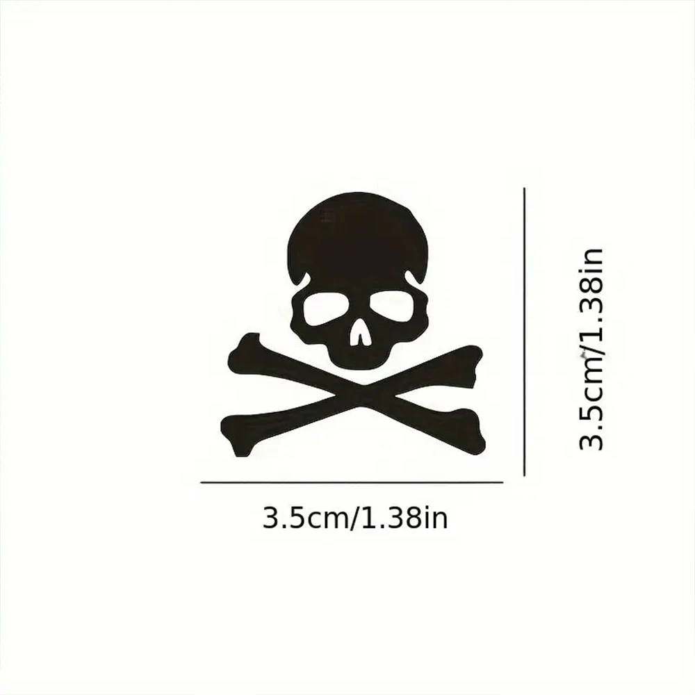 2PCS/SET Vehicle Mirror Personalization Car Motorcycle Stickers Upgrade Your Car with a Skull and Crossbones Decal image 2