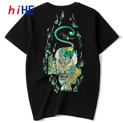 Summer Chic Heavy Embroidery Tshirt Pixiu Cotton Short Sleeve Men Shirt Embroidery T-shirt Man 2025 Z1