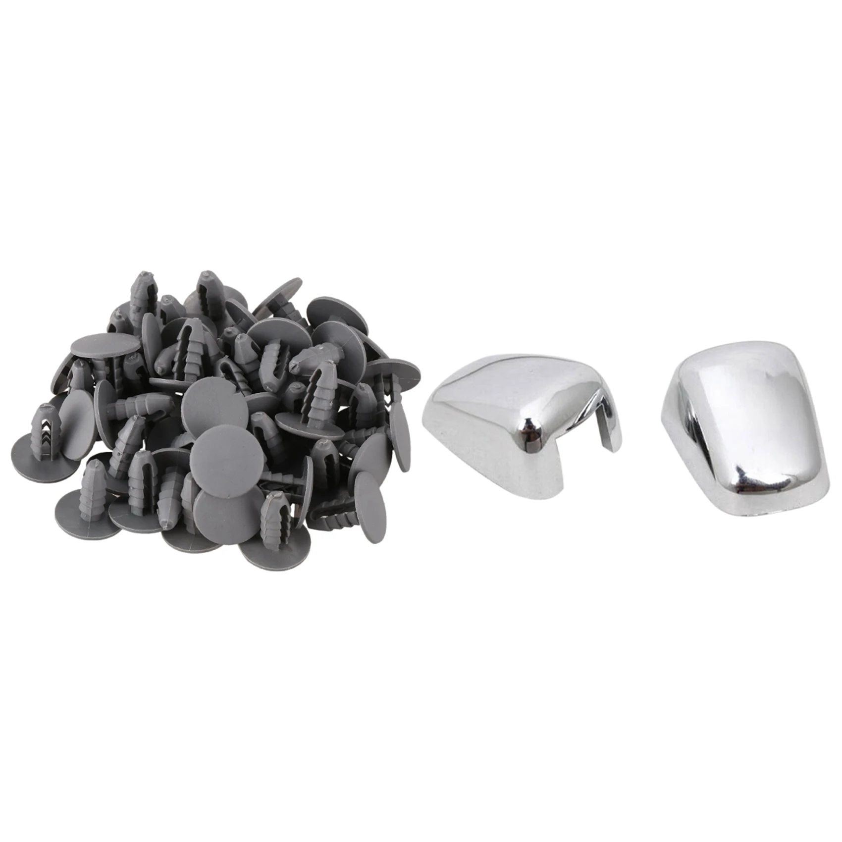 Remache de plástico gris para puerta, 50 piezas, 8mm, Clip de empuje y 2 piezas, limpiaparabrisas delantero, boquilla de pulverización, cubierta decorativa