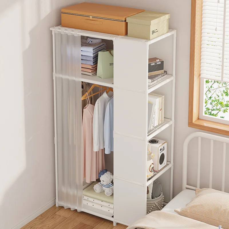 Simple Storage Wardrobe Dust Proof Wardrobe Dormitory Steel Frame Dormitory Combination Simple Modern Storage Rack Cabinet