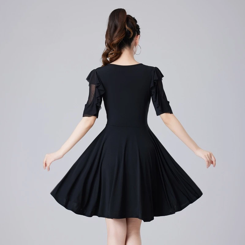 فستان رقص لاتيني للسيدات البالغات ملابس تدريب أداء جديدة ملابس أداء قياسية وطنية