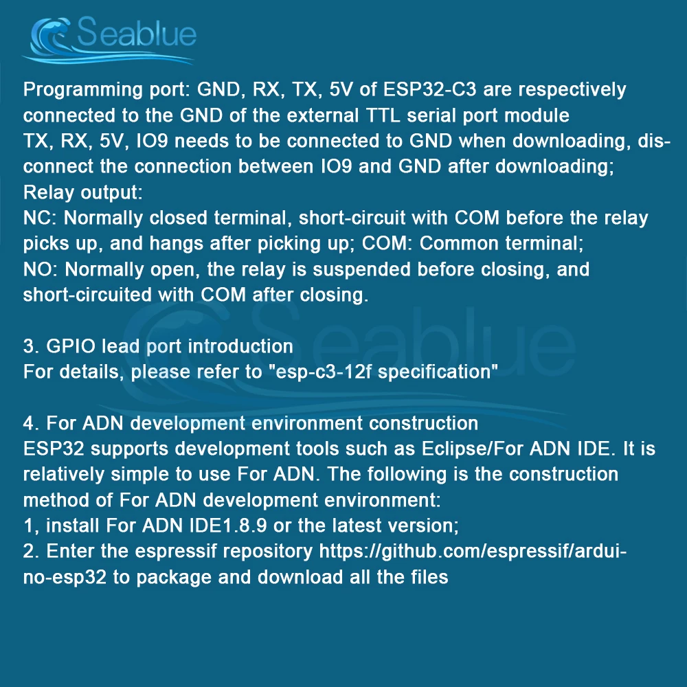 AC 90-250V/DC 7-12V Power Supply WIFI Bluetooth BLE 1 Channel Relay Module ESP32-C3/ESP-C3-12F Development Board