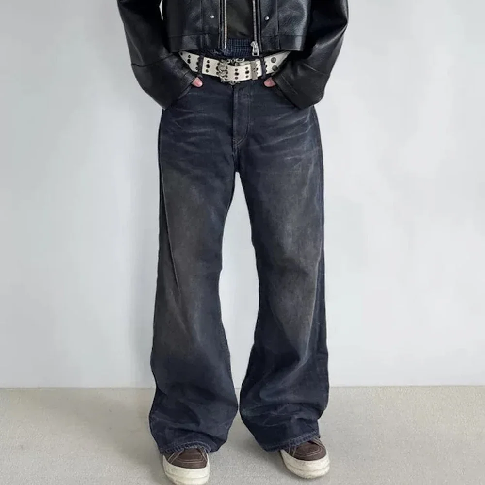 

Streetwear Vitnage Black Washed Baggy Jeans Pants for Men and Women Straight Casual Loose Denim Trousers Harajuku Cargos