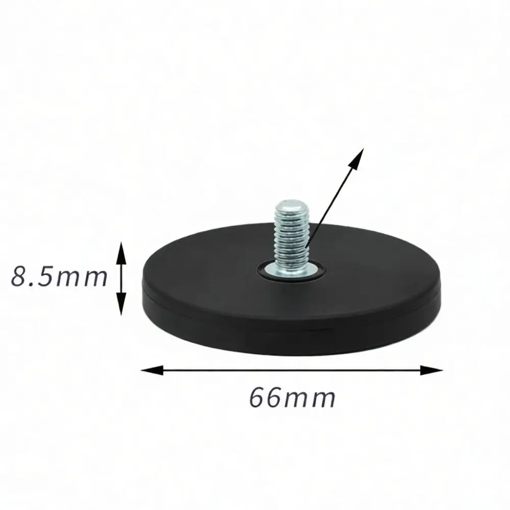 Magnetic Base Attachment For Vehicle Lighting Systems Rubber Wrapped Neodymium Pot Magnet Durable Mount For Outdoor Equipment