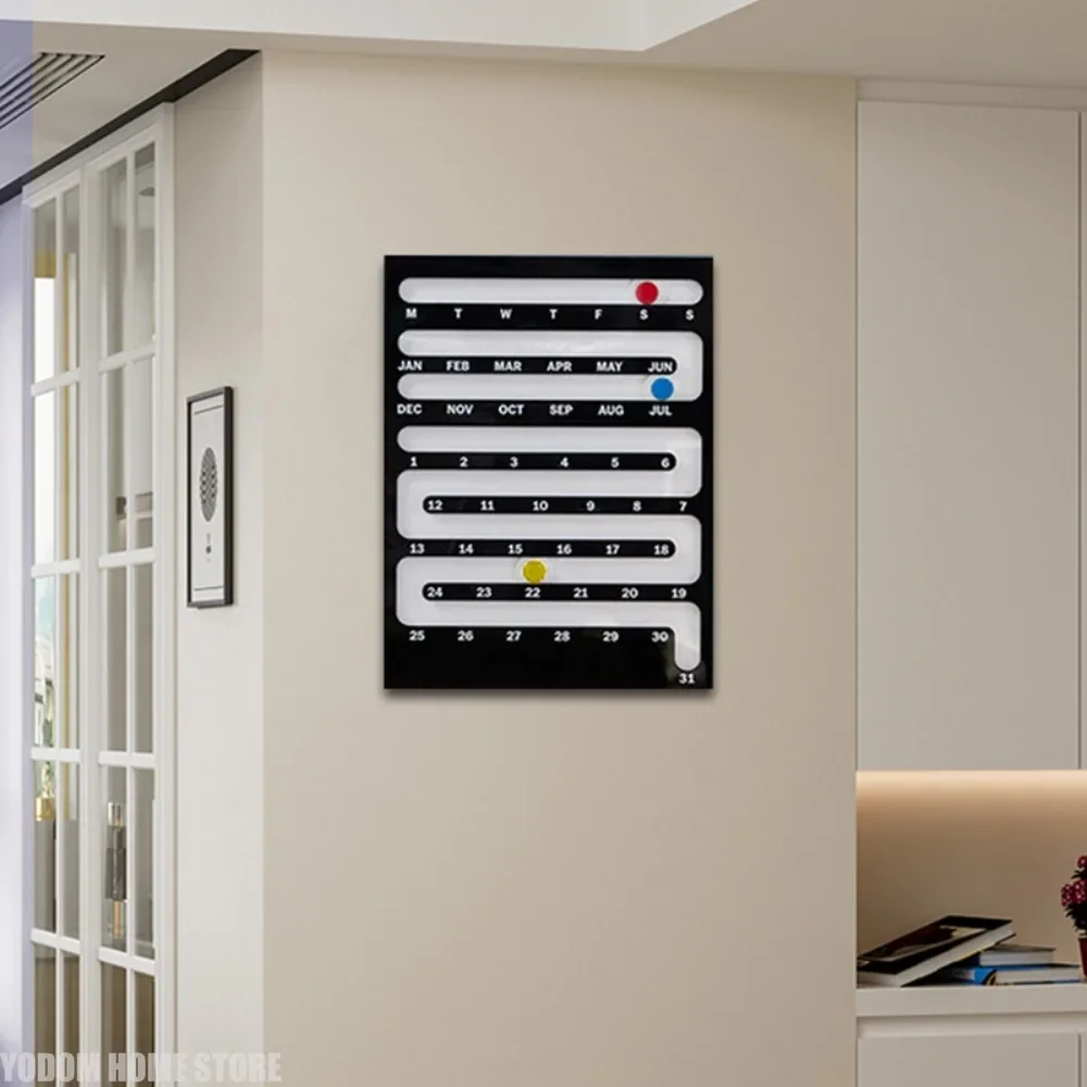 Nordic Style Acrylic Wall-Mounted Calendar Creative Desktop Home Ornament Perpetual Calendar New Year's Gift view 5